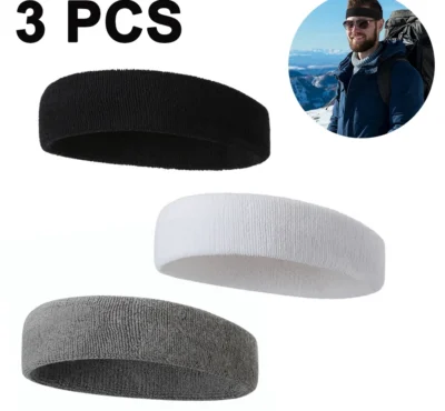 Sweatbands Headbands for Men & Women - Sweat Band Moisture (3 Pack)